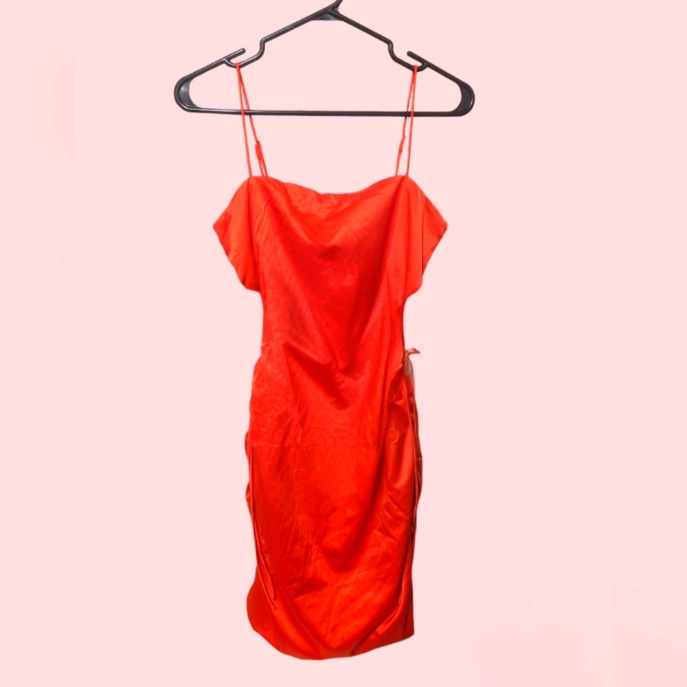 GUESS Ruched Bodycon Slip Dress - Red - Size 0 | 59% Off | NEW